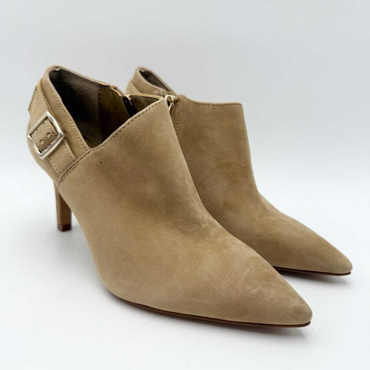 Vince Camuto Womens Kreitha Heeled Bootie Size 5.5 Brown Suede NWOB