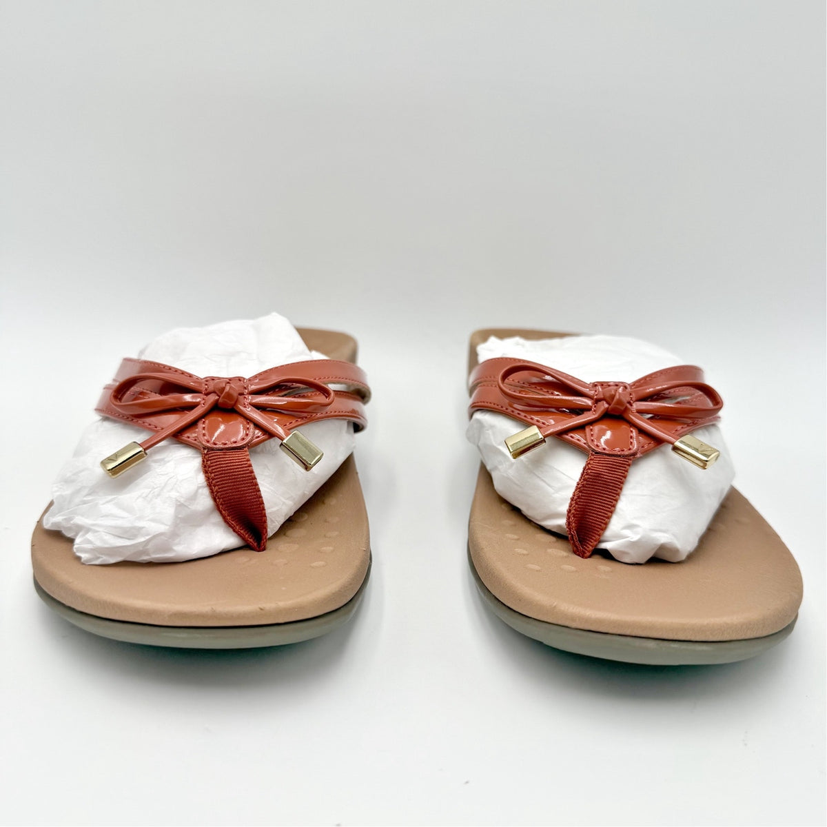Vionic Womens Bella X Sandals Size 10 EU 41 Red Orange Flip Flops NWOB