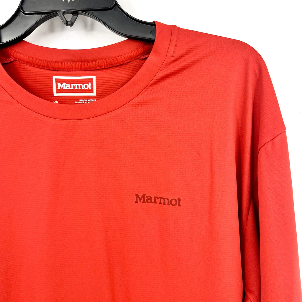 MARMOT Men's AirExchange Long-Sleeve Crew T-Shirt Large Orange UPF 50 NWT