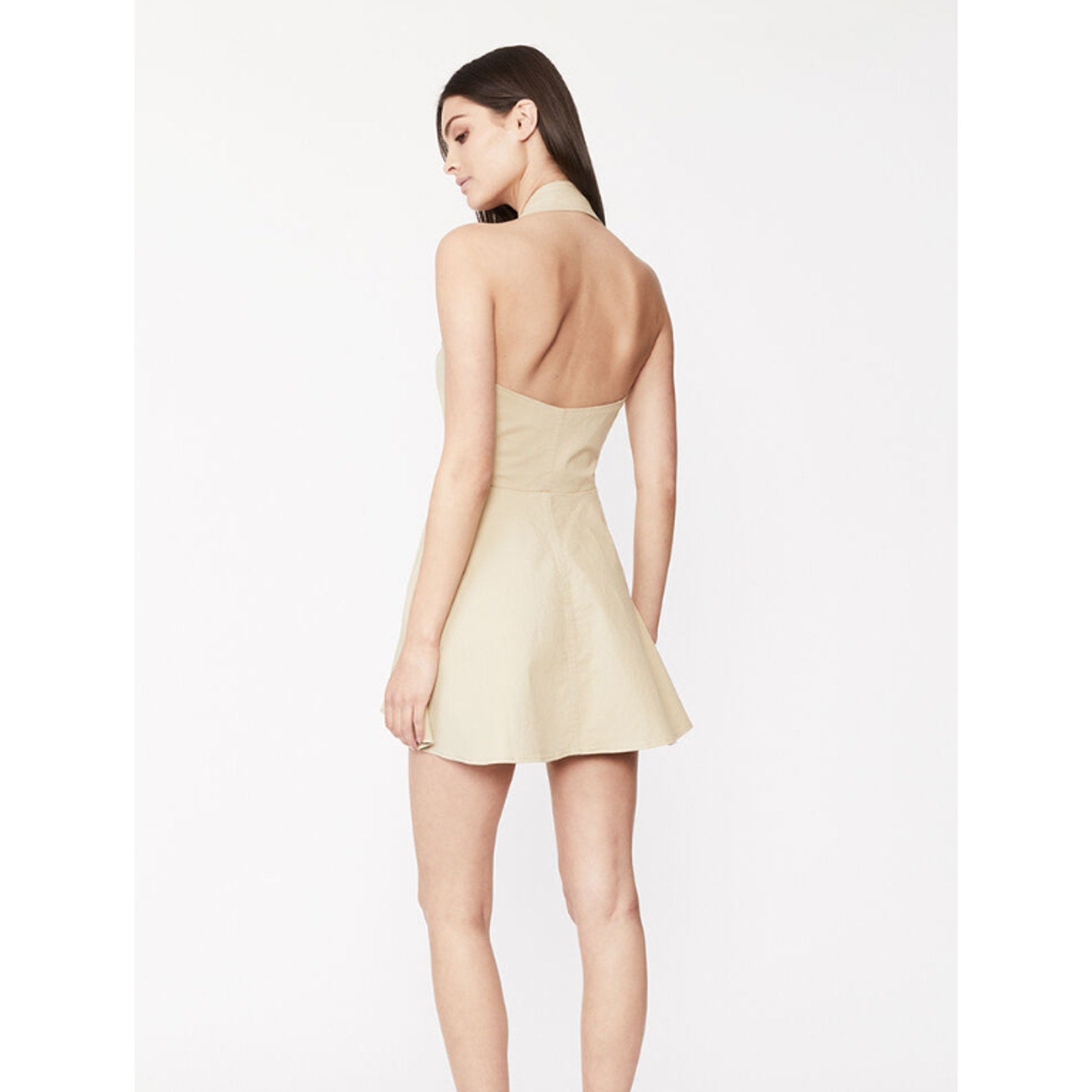 BARDOT Womens Lee Halter Utility Dress Beige MEDIUM US 6