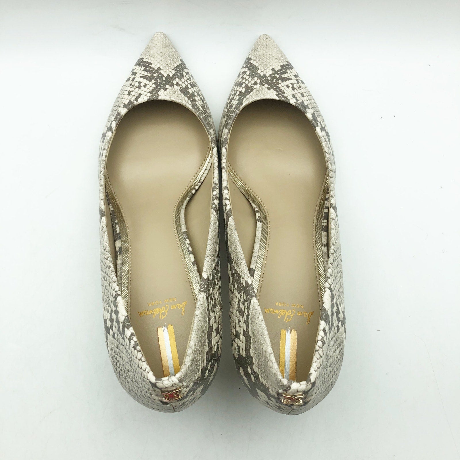 Sam Edelman Womens Dori Pumps US 10 M EU 41 Taupe Snake Print Slip On NIB