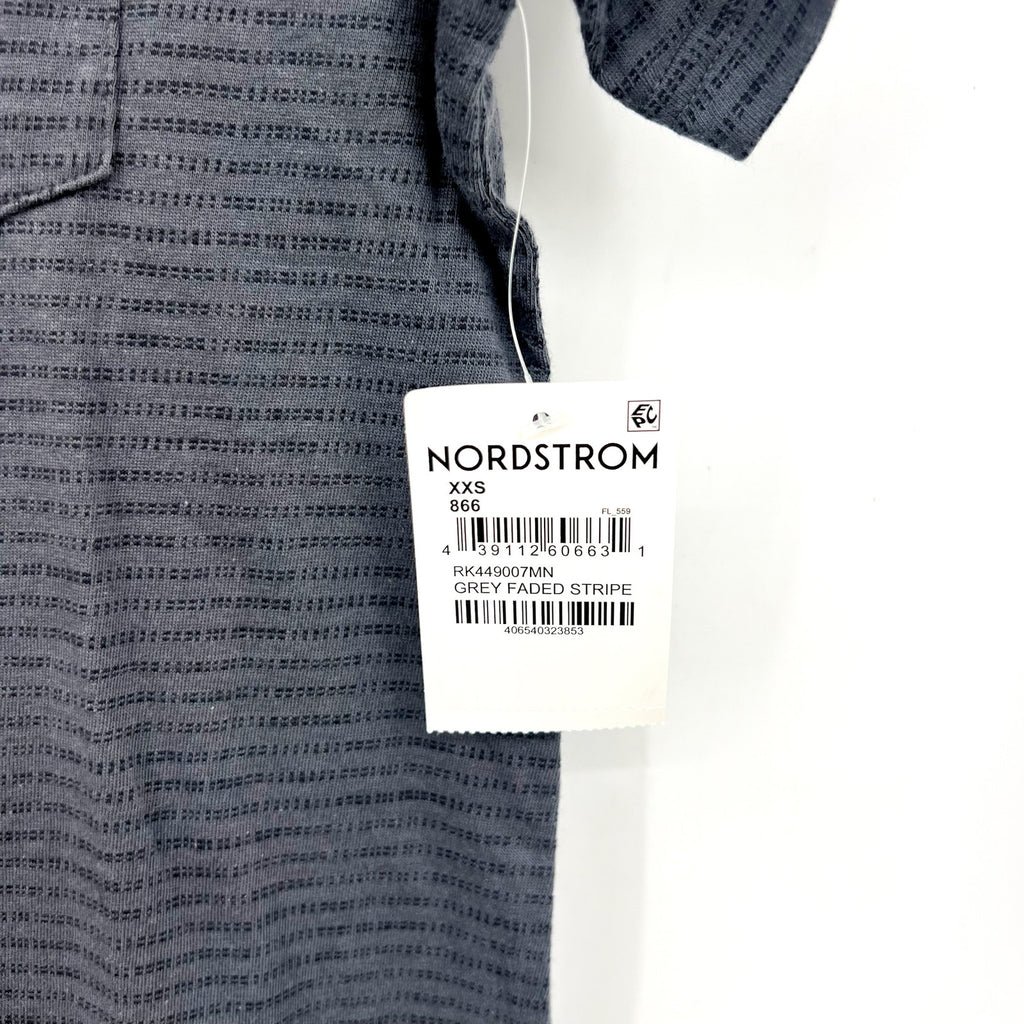 ABOUND Men's Faded Stripe Short Sleeve Pocket T-Shirt XXS Grey Crewneck NWT