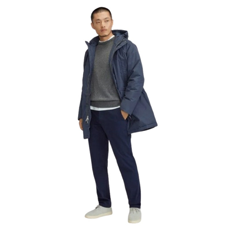EVERLANE Men's The ReNew Long Parka Jacket Medium Navy Blue Hooded NWOT