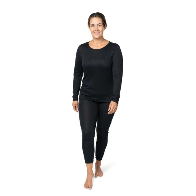 HOT CHILLYS Women's Pepper Skins Crewneck Top Medium Black Base Layer NWOT