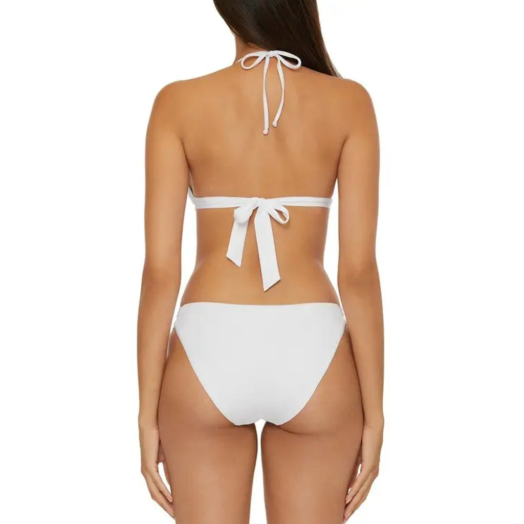 BECCA Women's Colette American Fit Bikini Bottom Small White Cheeky Coverage NWT