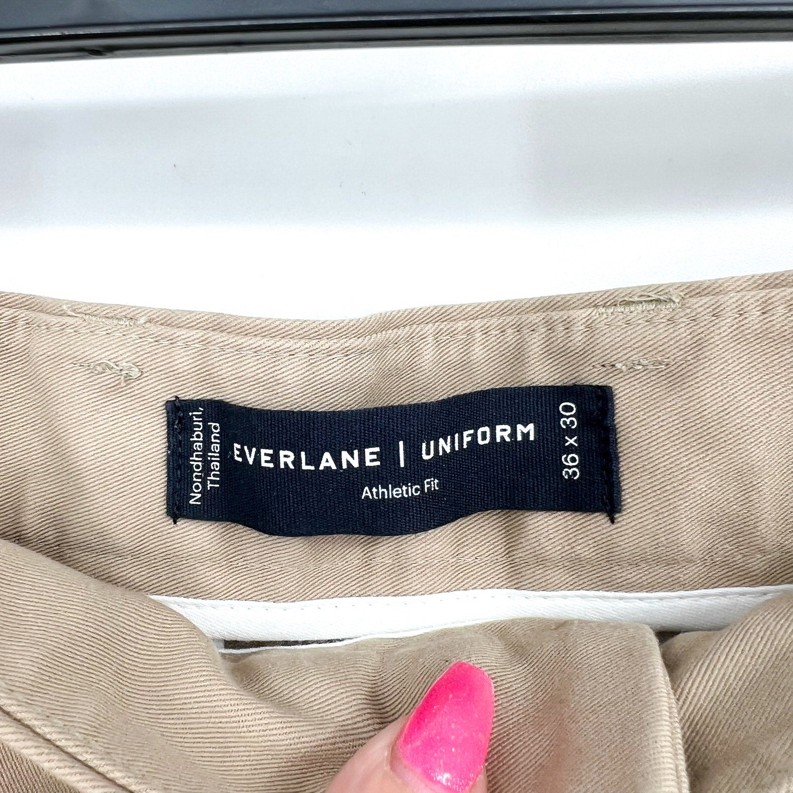 EVERLANE Men's Uniform Performance Chino 36x30 Khaki Tan Athletic Fit Pants NWT