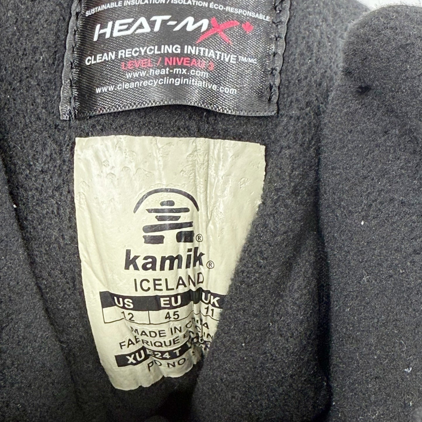 Kamik Mens Iceland Snow Boots US 12 EU 45 Black Grey Waterproof NWOB