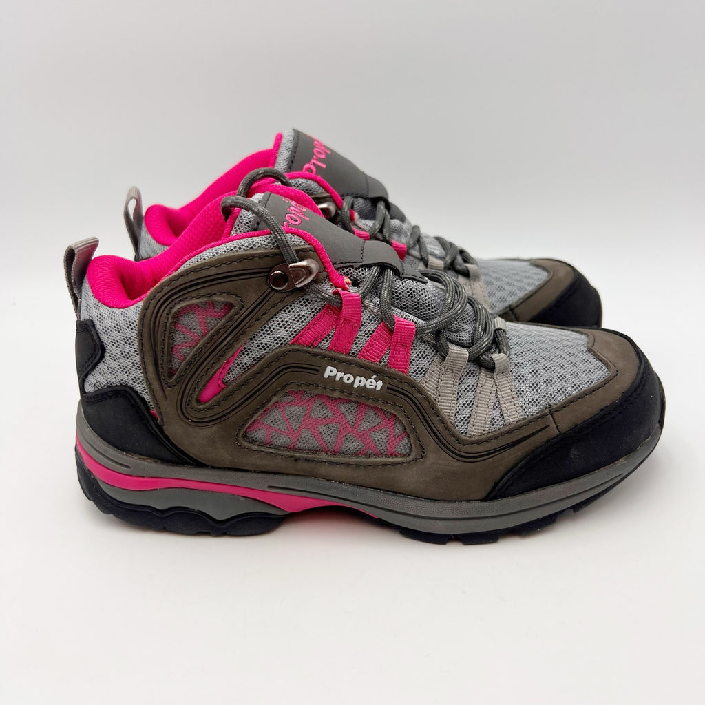 Propet Womens Peak Hiking Shoes Size 6 Grey Berry Suede Waterproof Boots NWOB