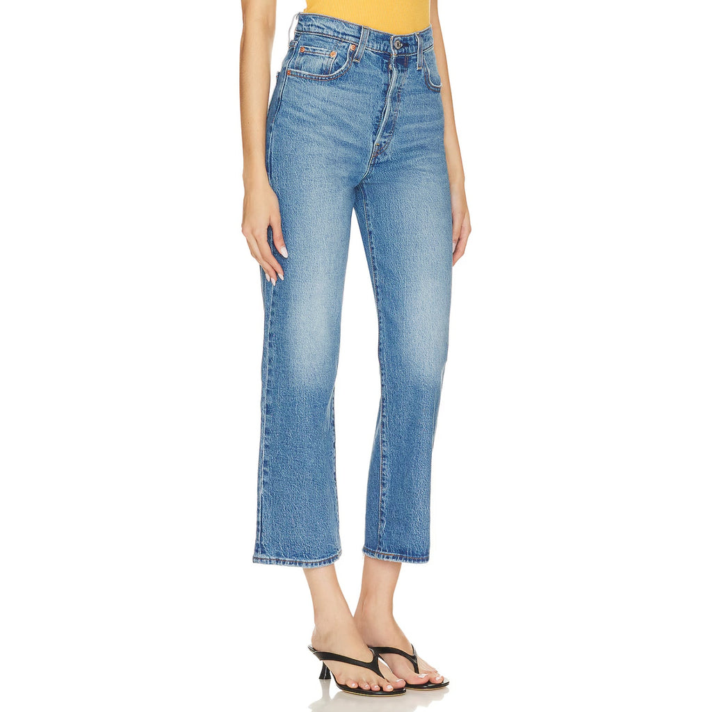 Levi's Womens Ribcage Straight Ankle Jeans 32x27 14 Medium Blue 72693-0177 NWT