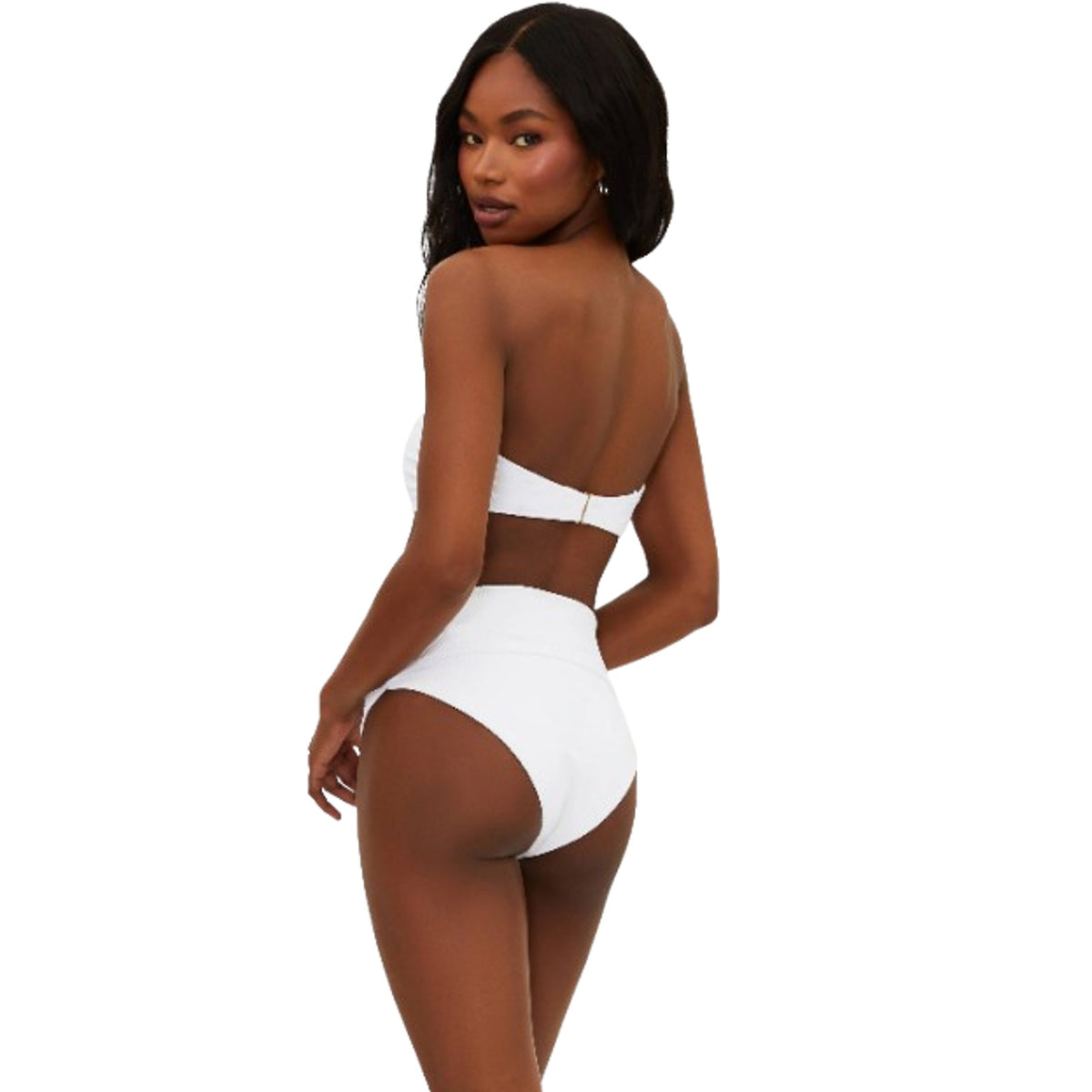 BEACH RIOT Women's Highway Bikini Bottom Large White Ribbed Knit  NWT