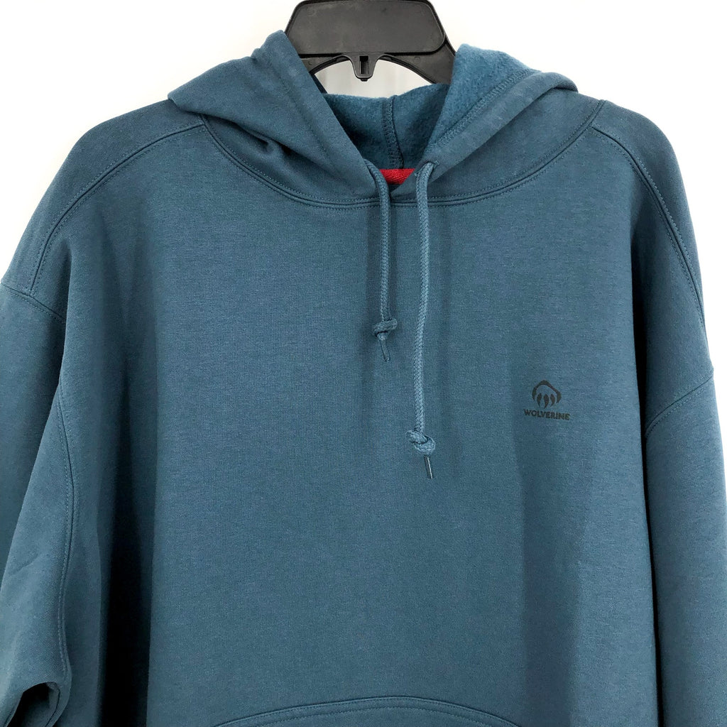 WOLVERINE Men's Midweight Graphic Hoodie XXL Dusk Blue Sleeve Logo Shirt NWT