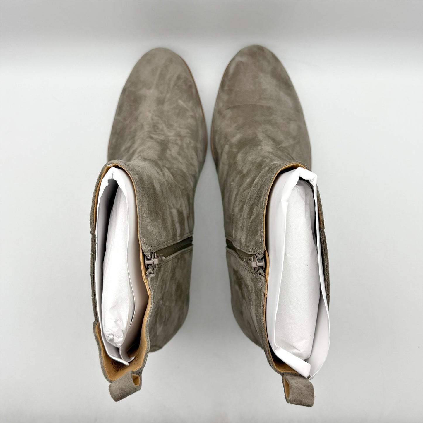 Vionic Womens Aria Ankle Booties US 12 Wide EU 43 Grey Suede NWOB