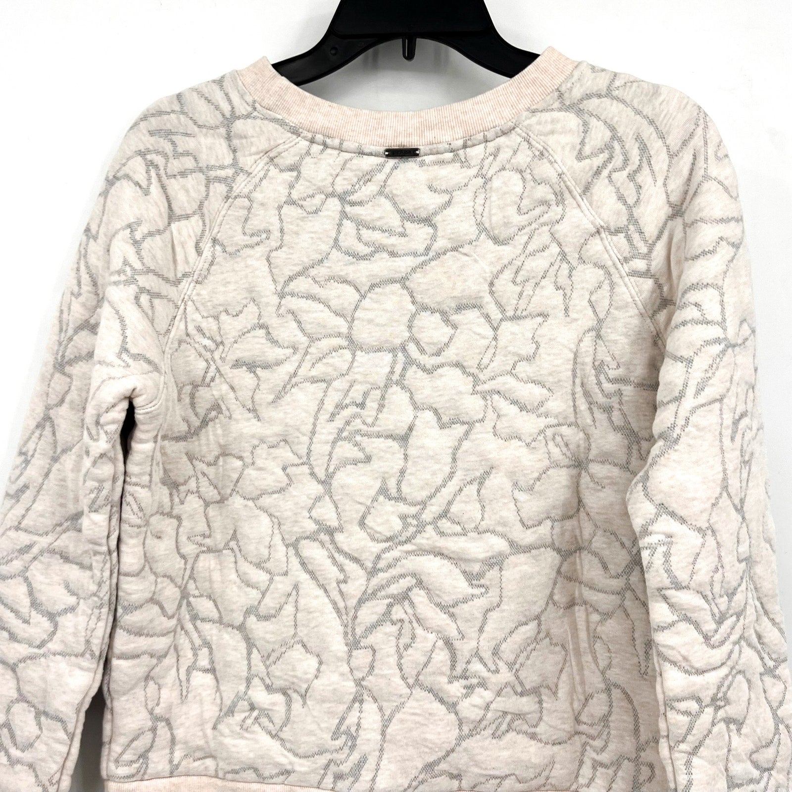 PRANA Women's Carin Pullover Sweatshirt Small Soft White Jacquard Knit NWT
