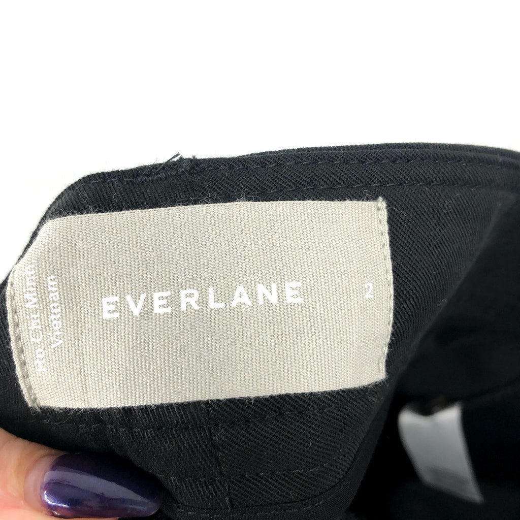 EVERLANE Women's The Way High Draper Tapered Pants Size 2 Black Tencel NWT