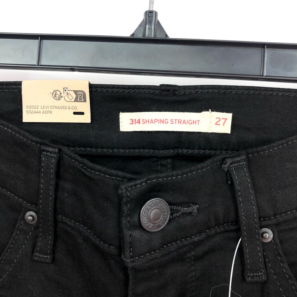 LEVI'S Women's 314 Shaping Straight Jeans 27x32 US 4 Soft Black NWT 196310000
