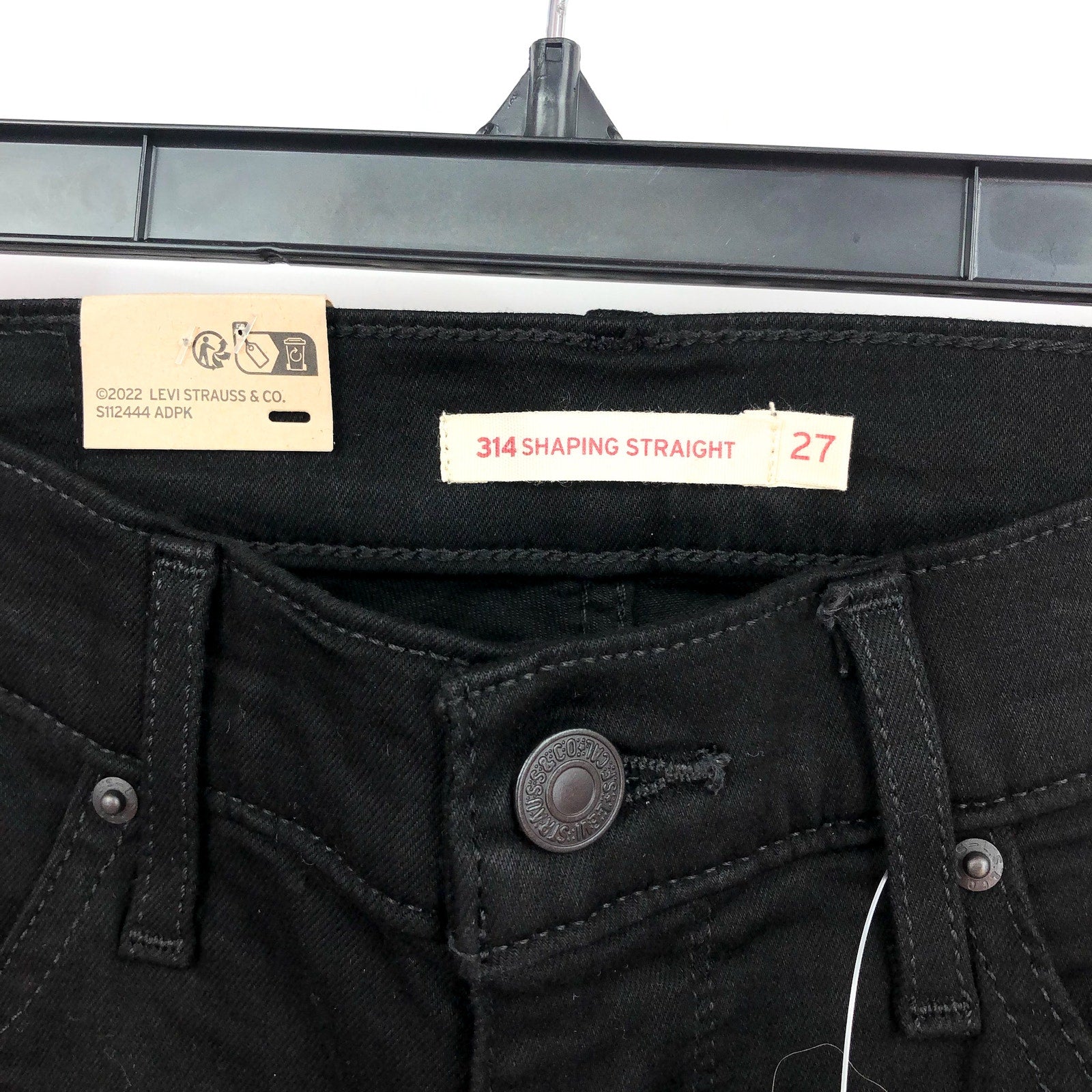 LEVI'S Women's 314 Shaping Straight Jeans 27x32 US 4 Soft Black NWT 196310000