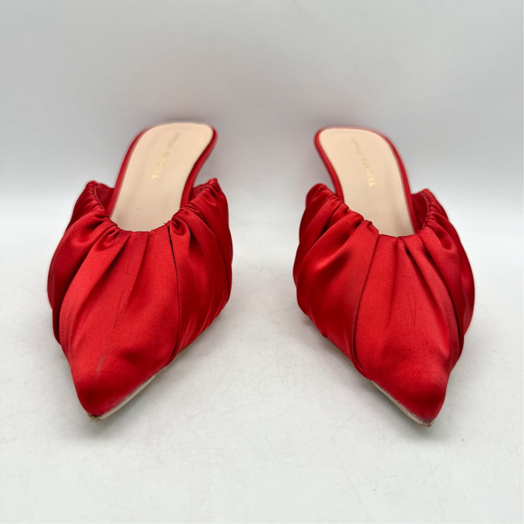 Loeffler Randall Womens Inez Mule Heels US 9 B EU 40 Red Satin NIB