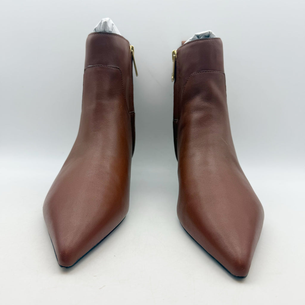Franco Sarto Womens Mala Ankle Boots Size 9 EU 40 Brown Leather NIB