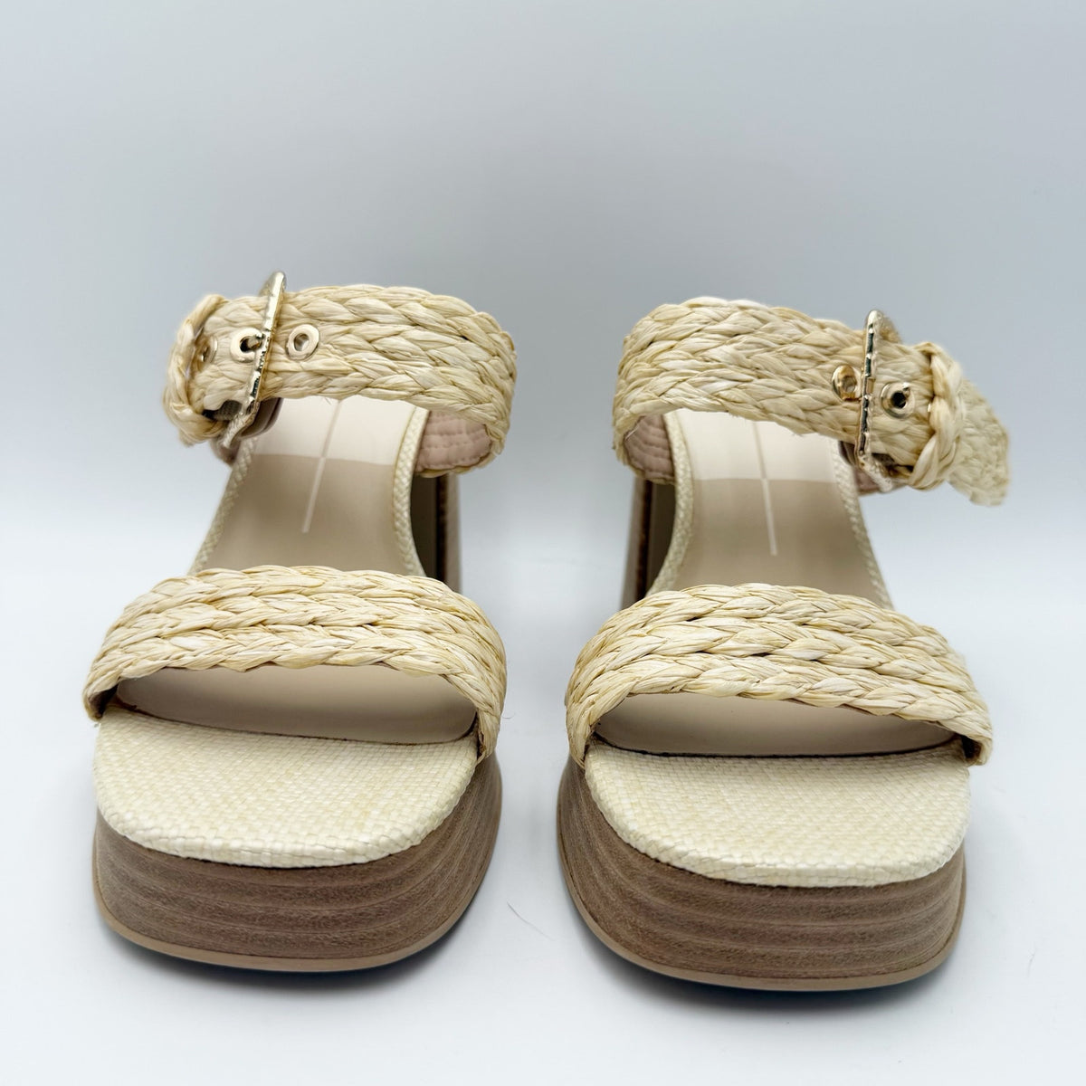 Dolce Vita Womens Landry Heeled Sandals SIZE 8.5 M Vanilla Raffia Cream NWOB
