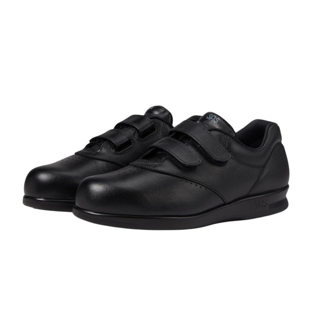 SAS Womens Me Too Adjustable Comfort Shoes US 11.5 WW EU 42 Black Leather NIB