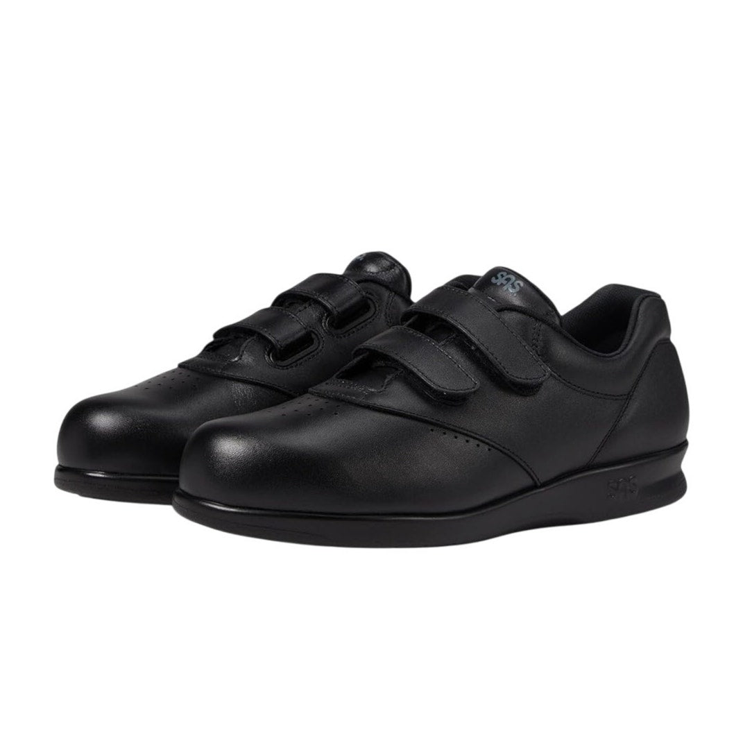 SAS Womens Me Too Adjustable Comfort Shoes US 11.5 WW EU 42 Black Leather NIB