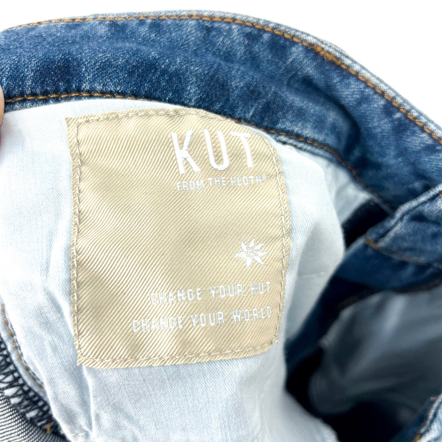 KUT FROM THE KLOTH Meg Wide Leg Jeans 10 Blue Milestone High Rise Fab Ab NWT