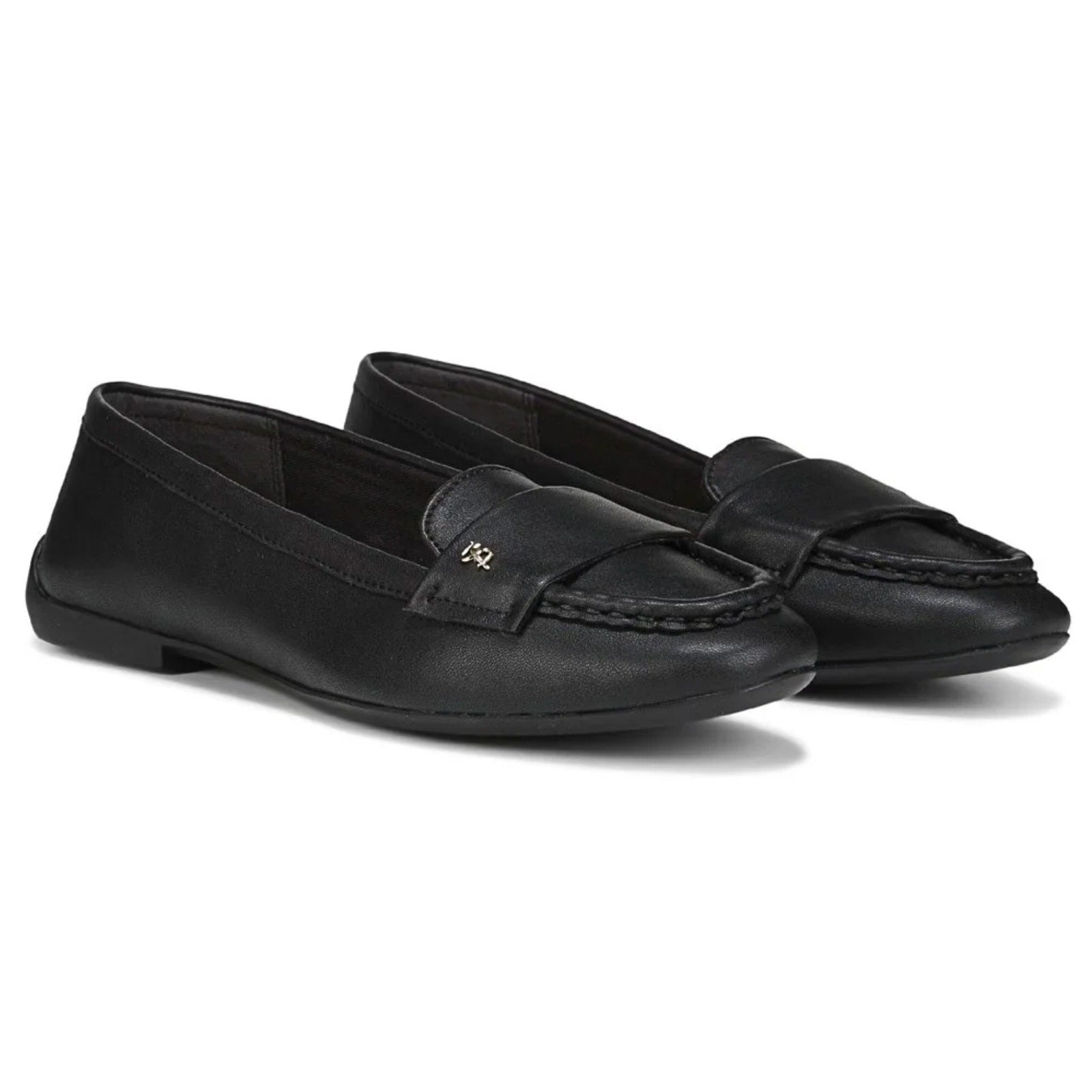 Franco Sarto Womens Faris Slip On Flats Size 9.5 Black Faux Leather Loafers NIB