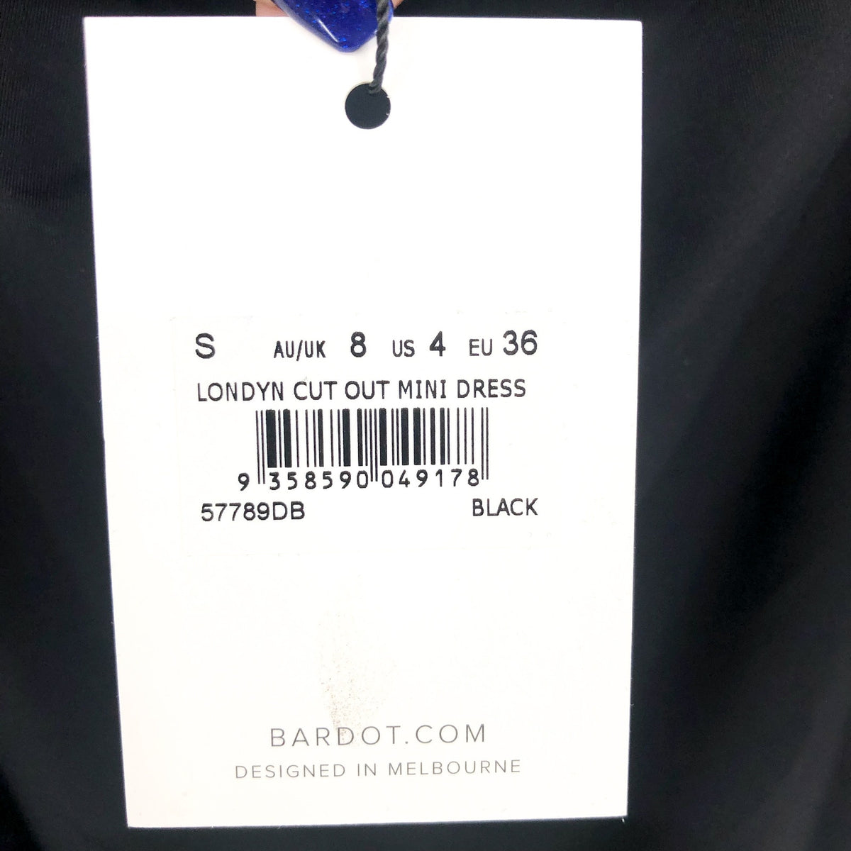 BARDOT Women's Londyn Mini Dress Small Black Cut Out Stretch Bodycon NWT