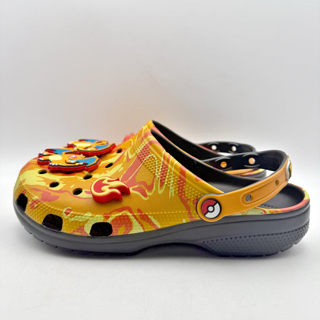 Crocs Mens Classic Pokemon Charizard Clogs Mens 8 Womens 10 Orange Black NWT