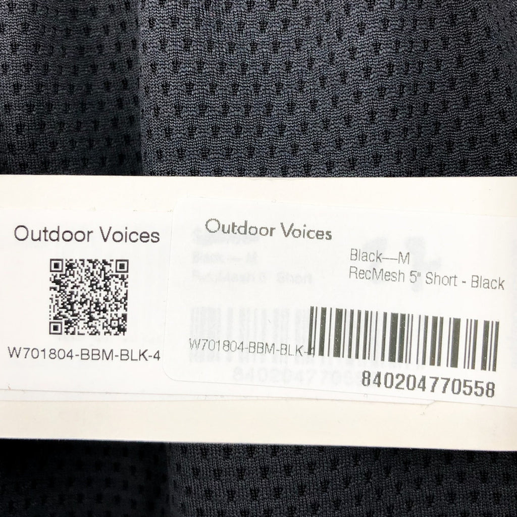 OUTDOOR VOICES Women's RecMesh Athletic Shorts Medium Black 5" Inseam NWT