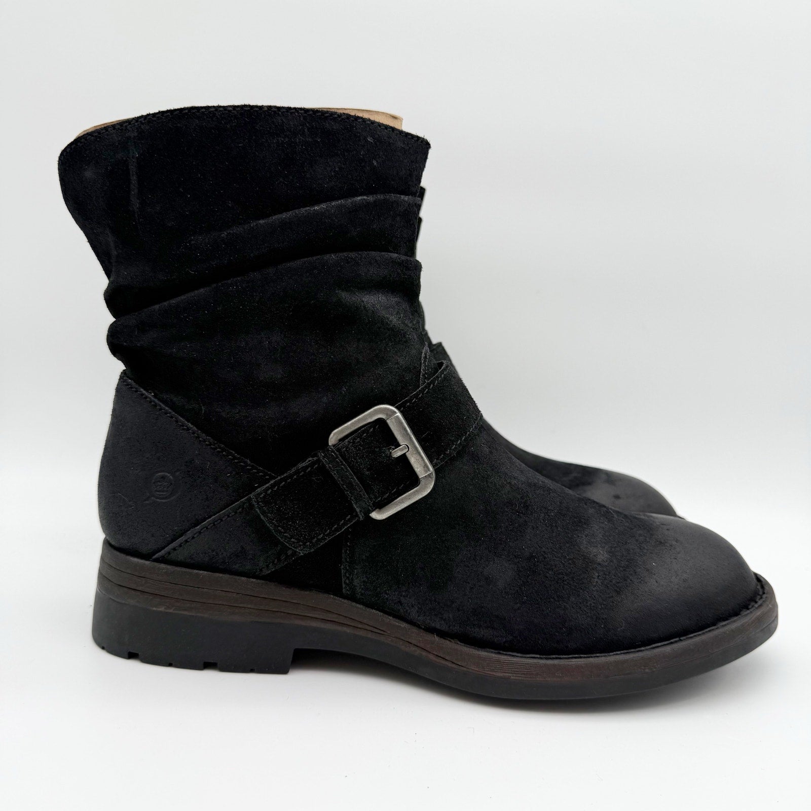 Born Womens Midway Slouch Ankle Booties US 9.5 M EU 40 Black Leather NIB