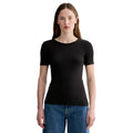 EVERLANE Women's The Luxe Rib Crew Tee XXS Black Short Sleeve Supima Cotton NWT