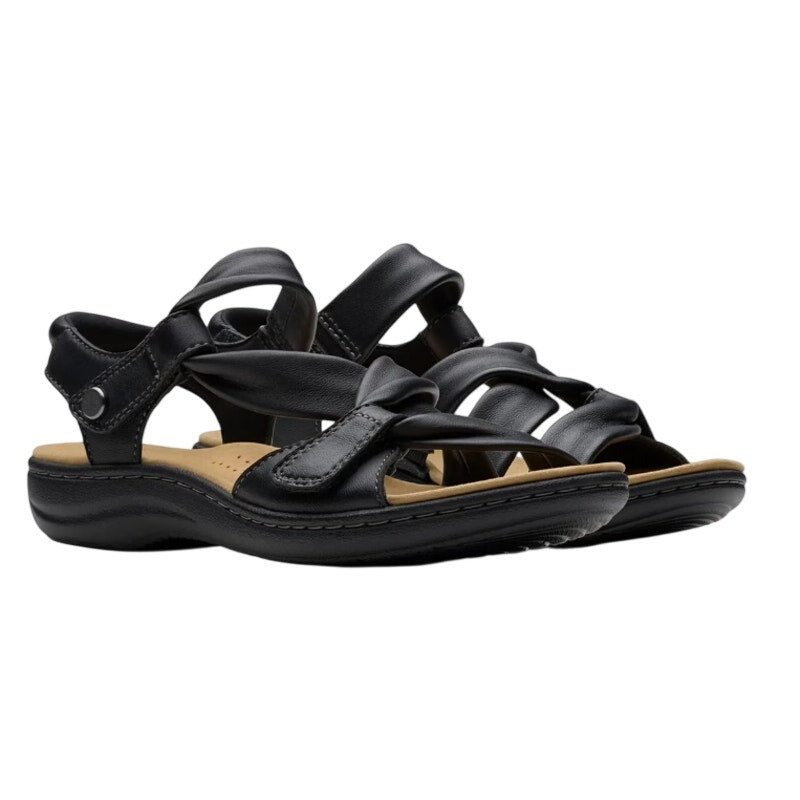Clarks Womens Laurieann Bell Sandals US 11 M Black Leather NIB