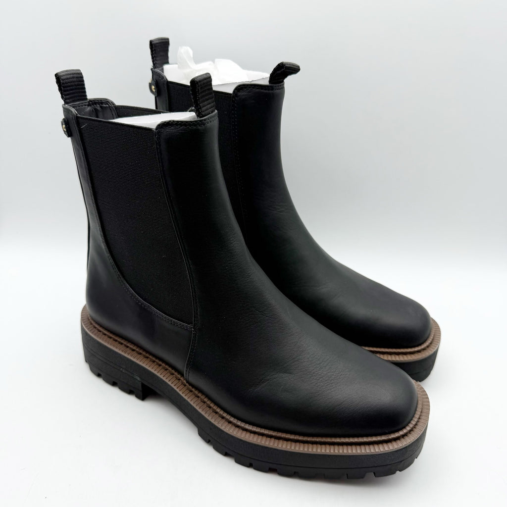Sam Edelman Women Laguna Ankle Chelsea Boot US 7.5 Black Leather Waterproof NWOB