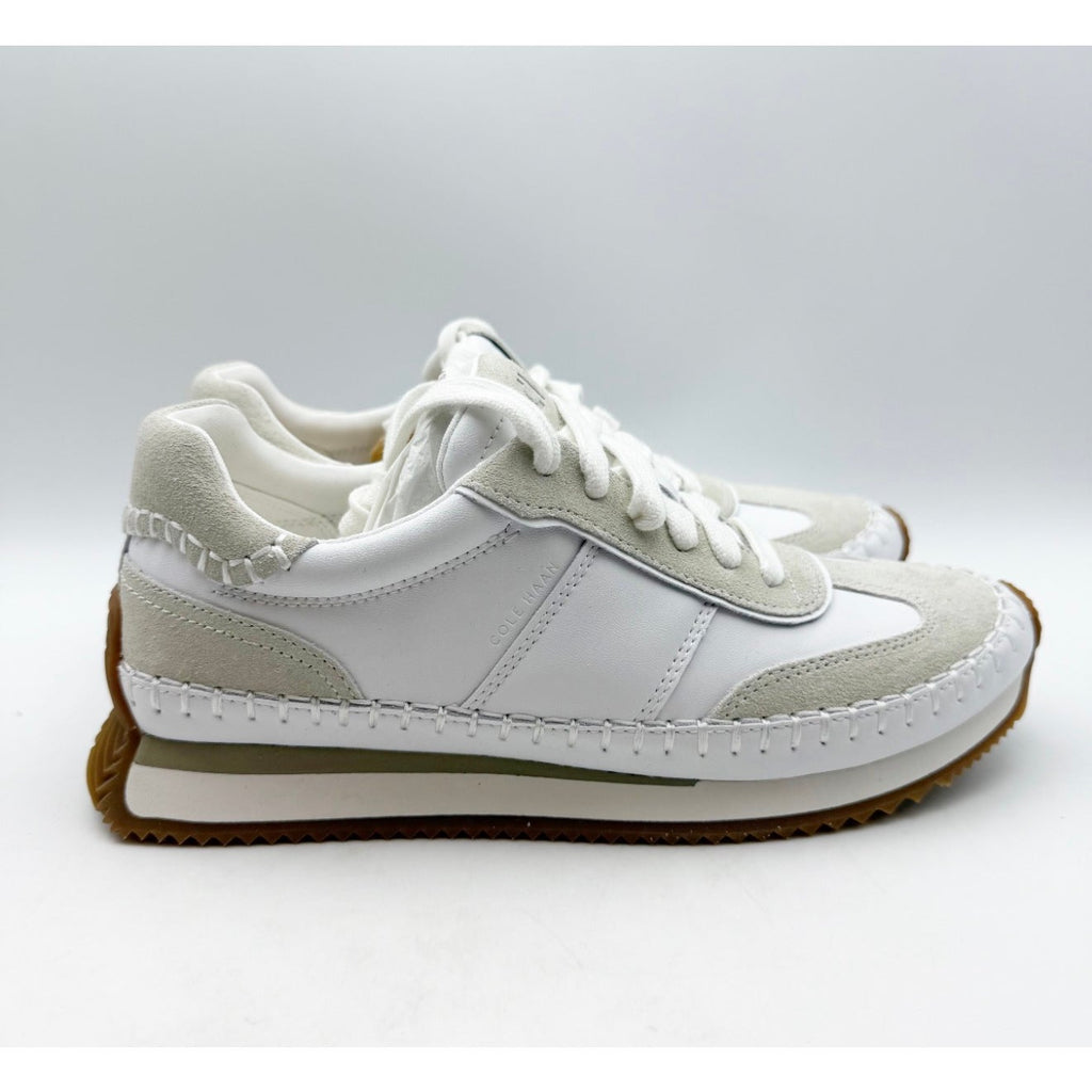 Cole Haan Womens Grandpro Premier Runners Size 7 White Silver Casual Sneaker NIB