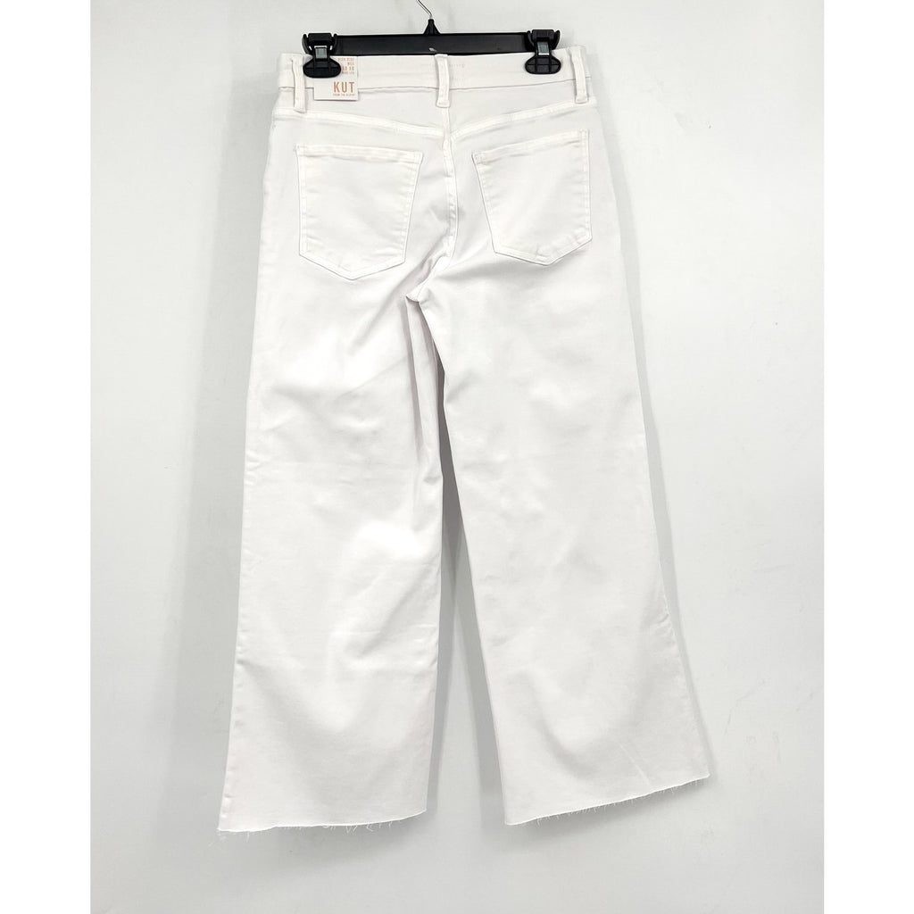 KUT FROM THE KLOTH Meg Wide Leg Jeans Size 4 Optic White High-Rise Fab AB NWT