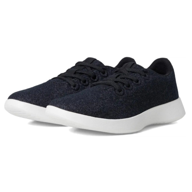 AllBirds Mens Wool Runner Casual Sneakers US 8 EU 40.5 Black Cream Athletic NIB