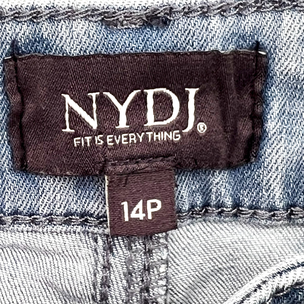 NYDJ Womens Margot Girlfriend Jeans Size 14 PETITE Kingston Blue NWOT