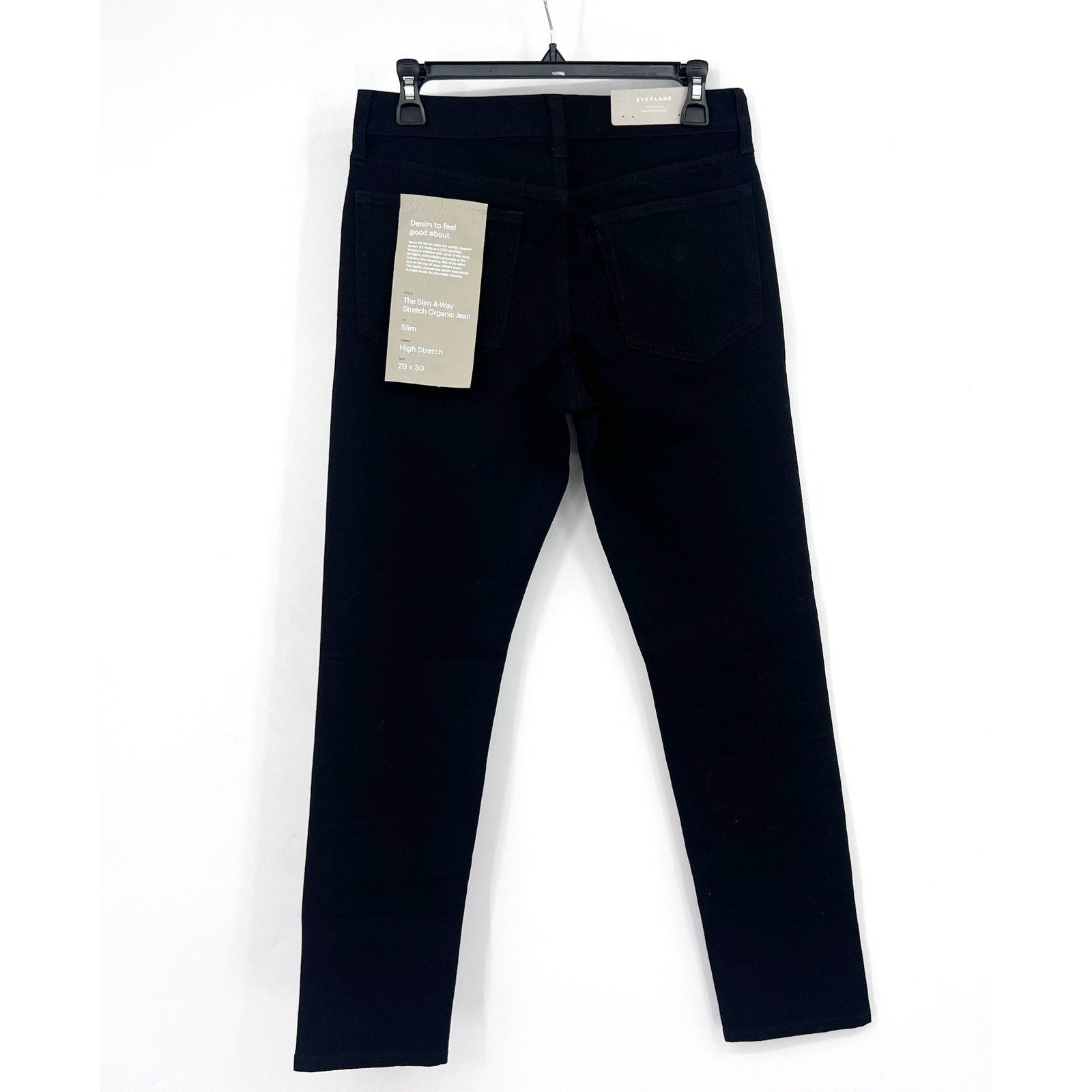 EVERLANE Men's Slim 4-Way Stretch Jeans 29x30 Black Uniform Organic Cotton NWT