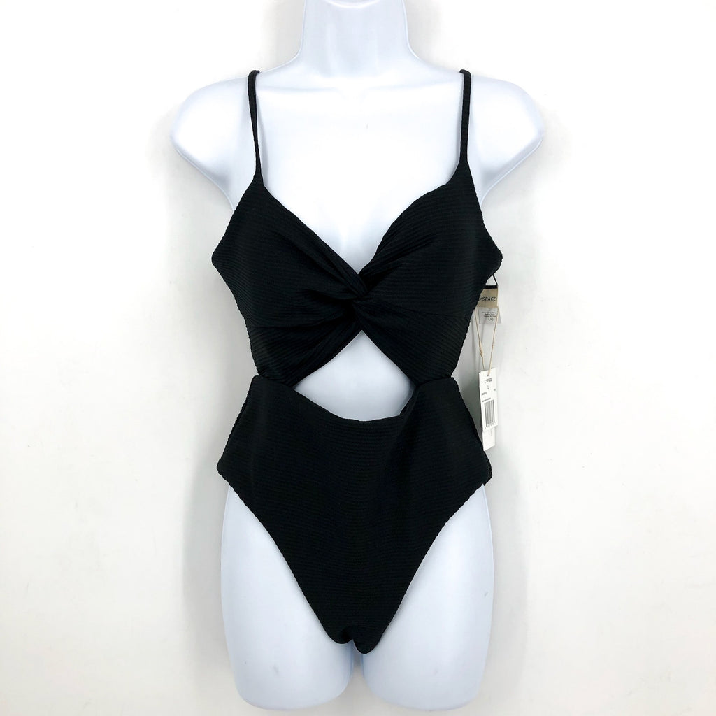 L*SPACE Women's Repreve Kyslee One Piece Swimsuit XS Black Eco Chic NWT
