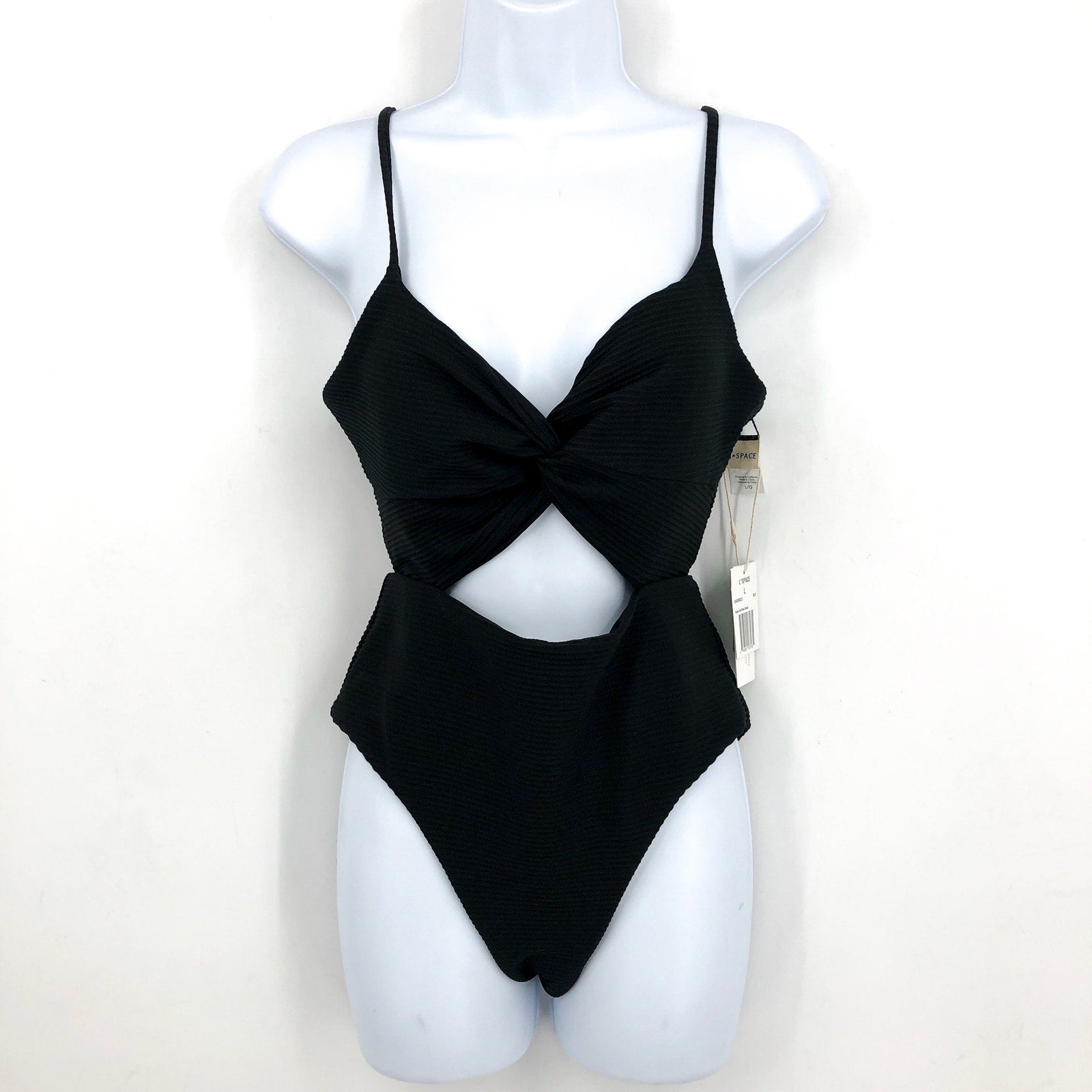 L*SPACE Women's Repreve Kyslee One Piece Swimsuit XS Black Eco Chic NWT