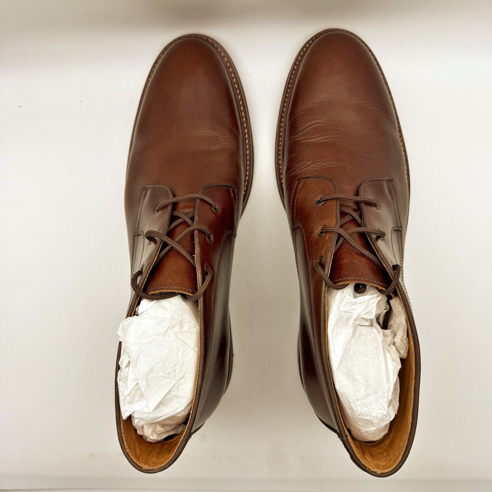 Johnston & Murphy Mens Welch Chukka Boots US Size 12 EU 46 Brown Leather NIB