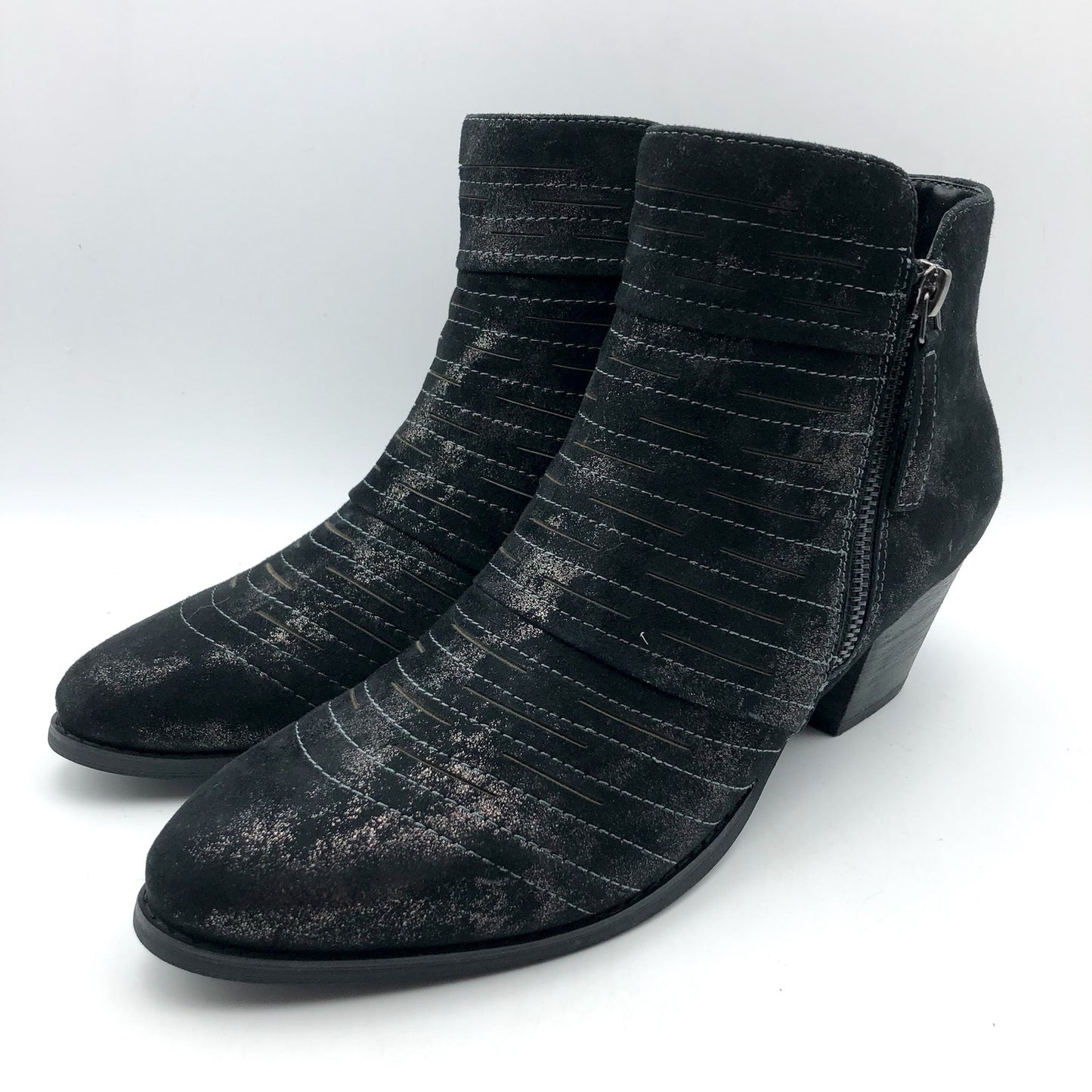 David Tote Womens Bellview Ankle Booties US 10 M Black Antique Suede NIB