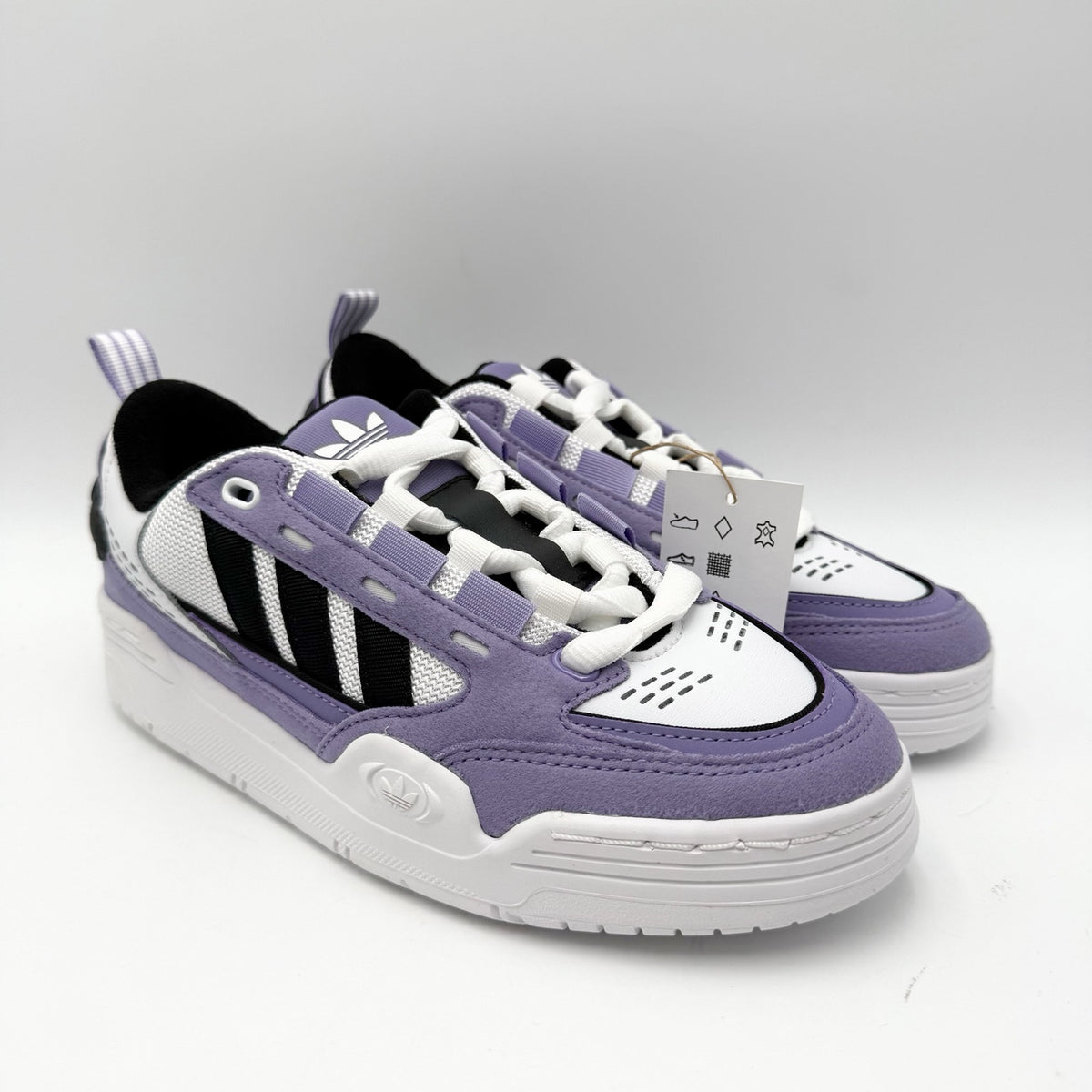 Adidas Originals Big Kids Adi2000 Sneakers Size 5 Purple White Leather NWT