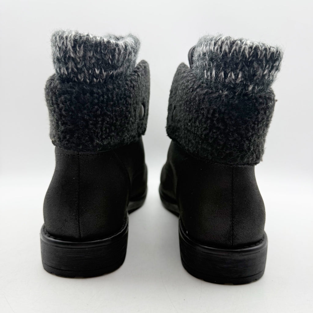 Cliffs by White Mountain Womens Duena Ankle Booties US 11 Wide Black Knit NWT