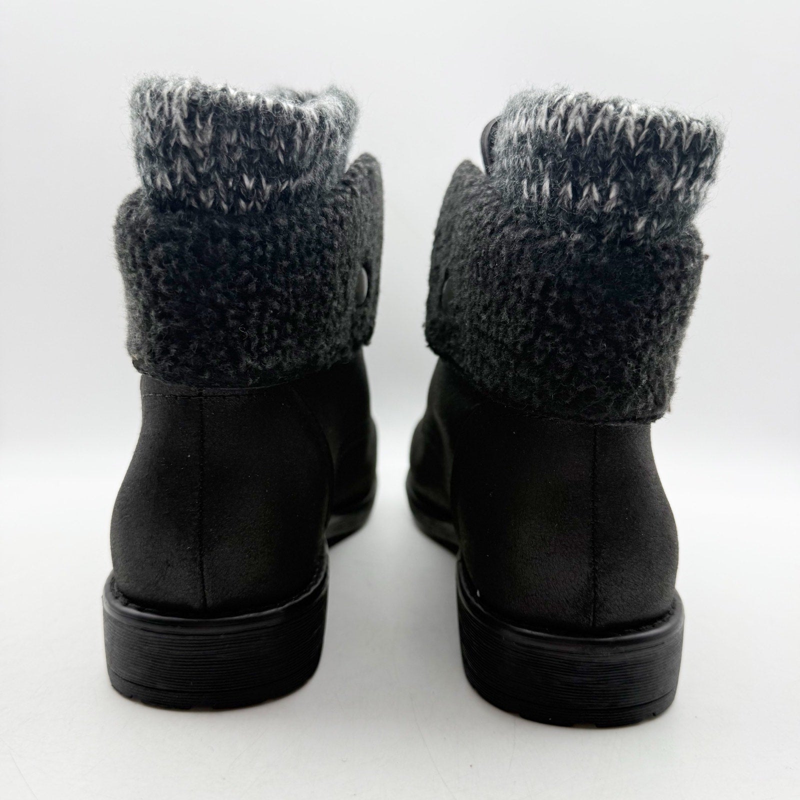 Cliffs by White Mountain Womens Duena Ankle Booties US 11 Wide Black Knit NWT