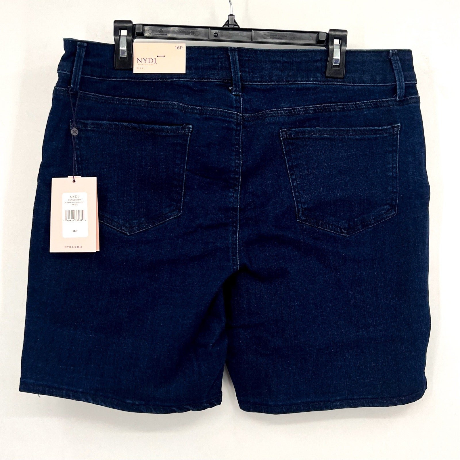 NYDJ Womens Ella Denim Shorts Size 16 PETITE Dark Blue Arise 8" Inseam NWT
