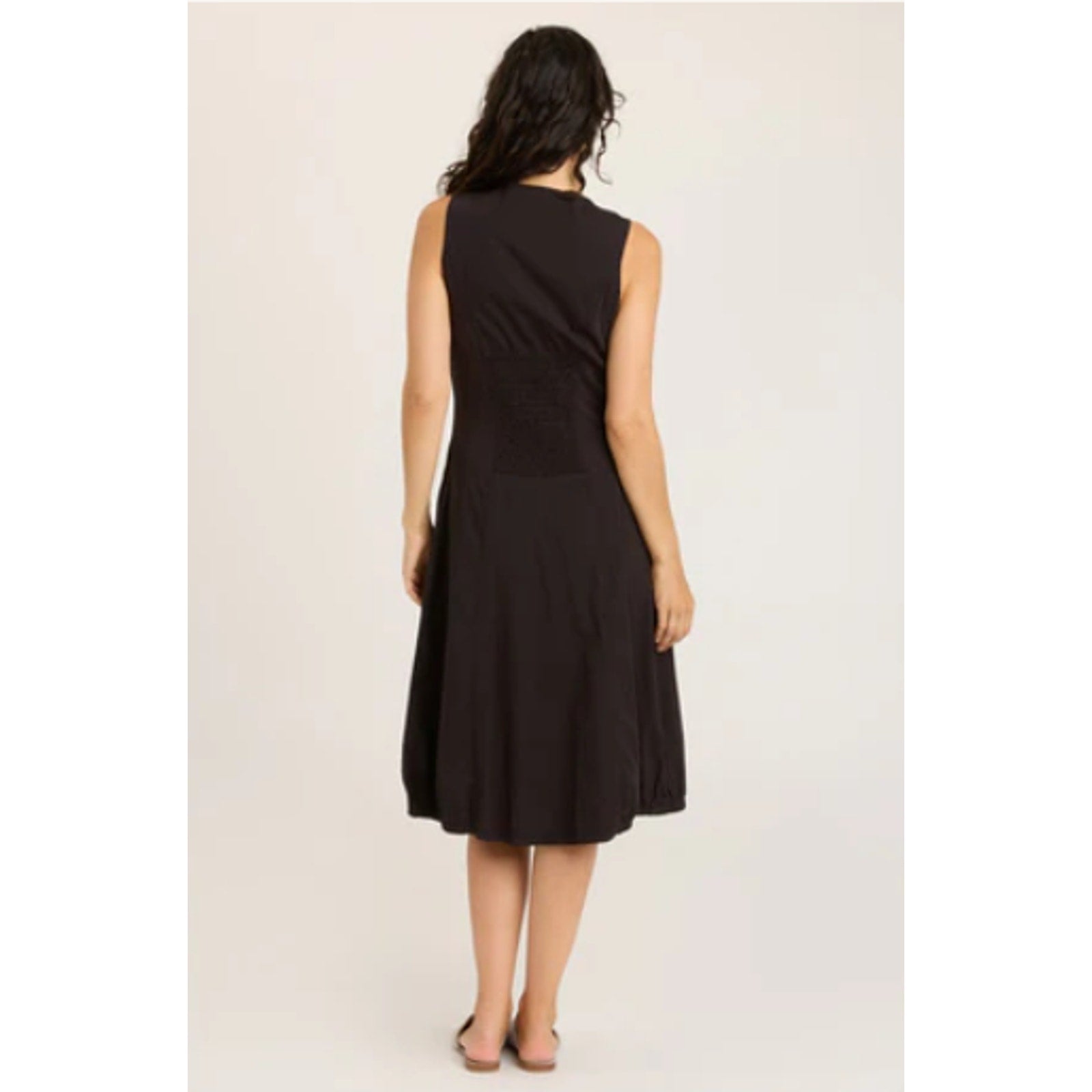 XCVI Women's Gibbon Tank Dress 2.0 Small Black V Neck Sleeveless Pockets NWT