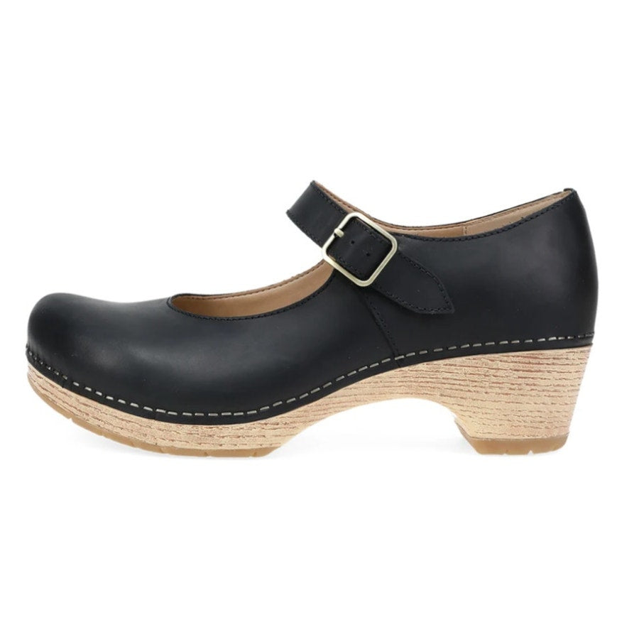 Dansko Womens Lilah Mary Jane Heels EU 38 US 7.5-8 Black Leather NIB