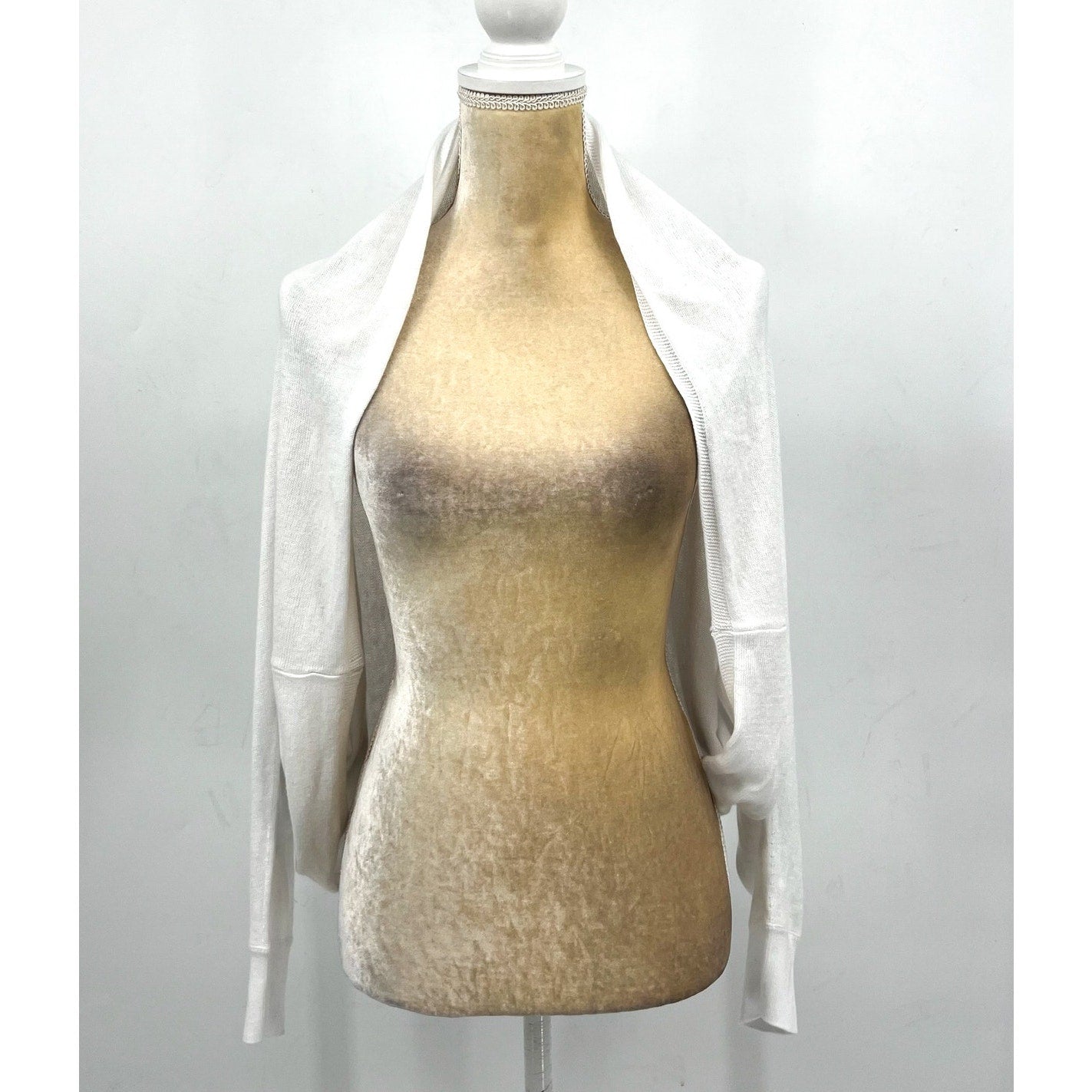 NIC + ZOE Women's Cotton Cashmere Shrug Cardigan Small White Long Sleeve NWT